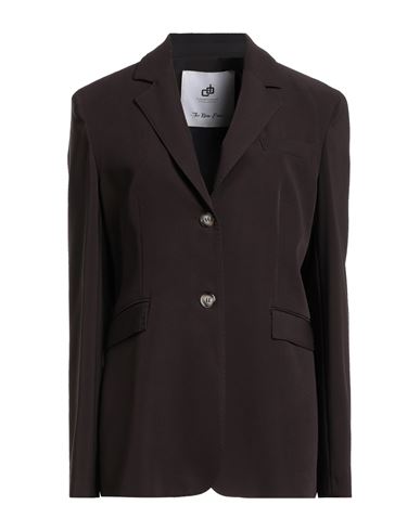 Compagnia Italiana Woman Blazer Dark Brown Size 12 Polyester, Elastane In Brown
