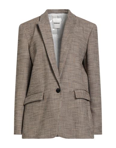 Sandro Woman Blazer Beige Size 8 Viscose, Polyester, Elastane In Neutral