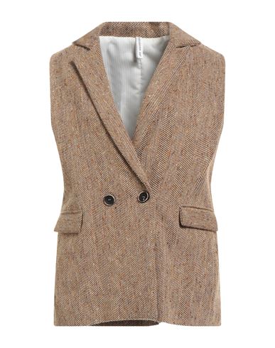Tensione In Woman Blazer Beige Size M Polyester, Wool, Cotton, Acrylic, Silk In Brown