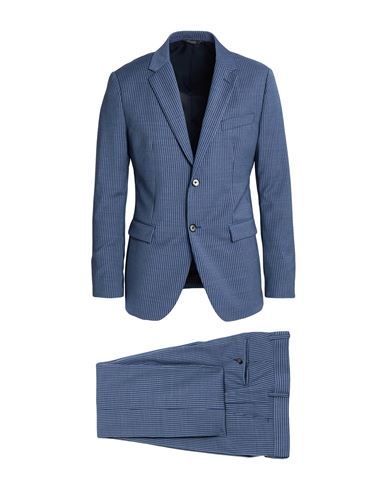 Messagerie Man Suit Navy Size 38 Polyester, Wool, Elastane In Blue