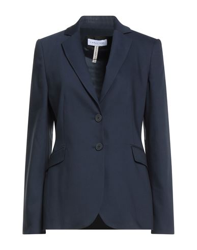 Caractere Caractère Èssential Woman Blazer Midnight Blue Size 10 Cotton, Polyamide, Elastane In Blue