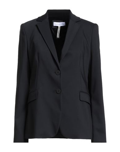 Caractere Caractère Èssential Woman Blazer Black Size 10 Cotton, Polyamide, Elastane In Black