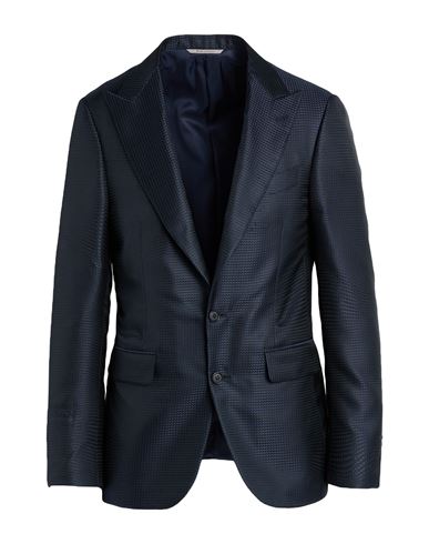 Canali Man Blazer Midnight Blue Size 48 Polyester In Blue