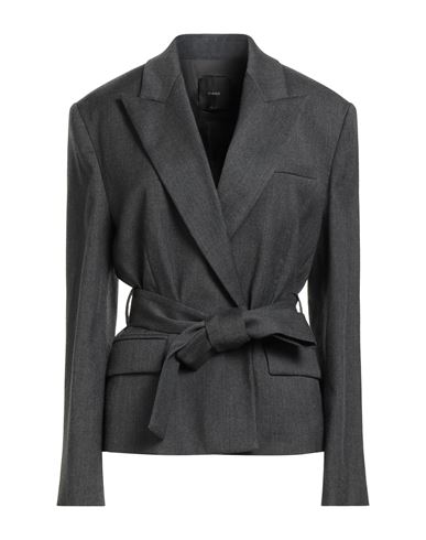 Pinko Woman Blazer Charcoal Size 4 Wool, Polyester, Viscose, Elastane In Gray