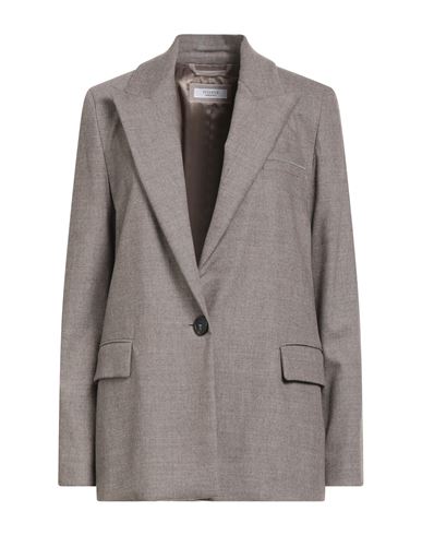 Peserico Woman Blazer Khaki Size 12 Virgin Wool, Cashmere, Elastane In Brown