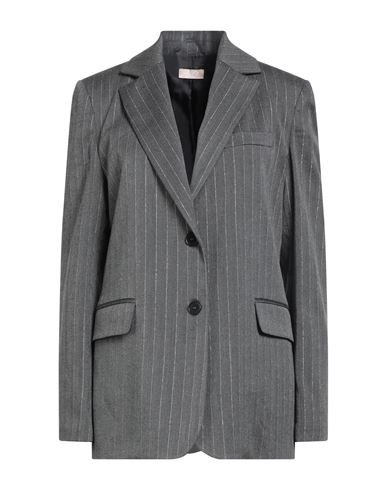 Liu •jo Woman Blazer Grey Size 6 Polyester, Viscose, Elastane, Metallic Polyester In Gray