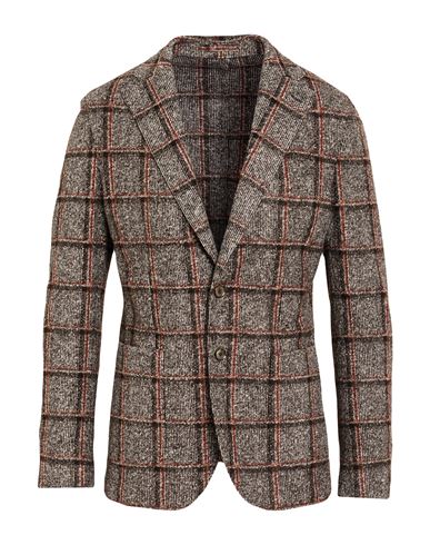 Drumohr Man Blazer Dark Brown Size 40 Acrylic, Cotton, Polyester, Virgin Wool In Brown