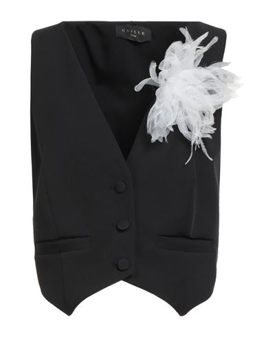 Gaelle Paris Gaëlle Paris Noir Woman Tailored Vest Black Size 8 Polyester, Elastane