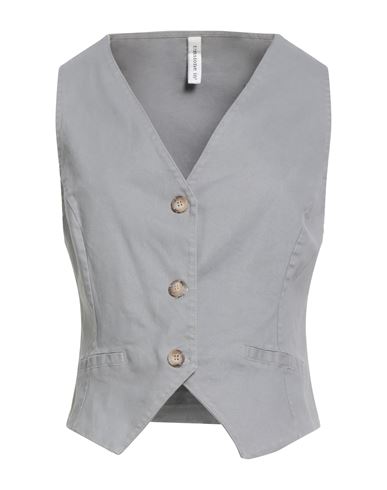 Tensione In Woman Tailored Vest Light Grey Size M Cotton, Elastane In Gray