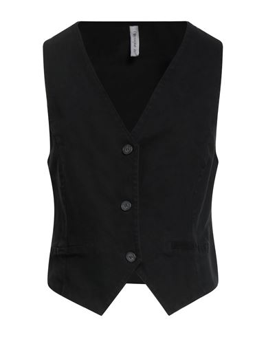 Tensione In Woman Tailored Vest Black Size L Cotton, Elastane In Black