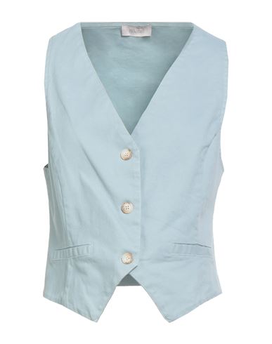 Motel Woman Tailored Vest Sky Blue Size M Cotton, Elastane In Blue