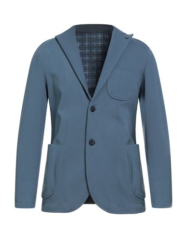 Barbati Man Blazer Slate Blue Size 40 Viscose, Polyamide, Elastane In Blue