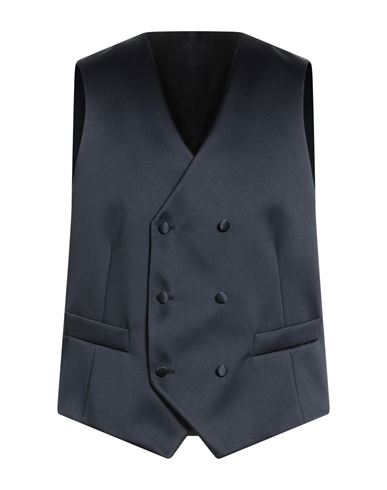 Sartoria Latorre Man Tailored Vest Midnight Blue Size 40 Polyester In Gray