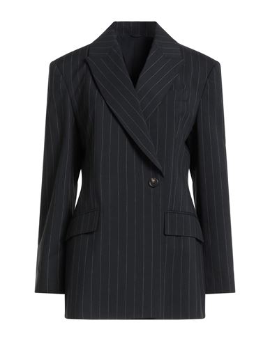 Brunello Cucinelli Black Pinstriped Double-breasted Blazer In Black