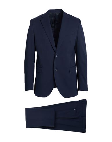 Manuel Ritz Man Suit Midnight Blue Size 40 Wool, Elastane In Blue