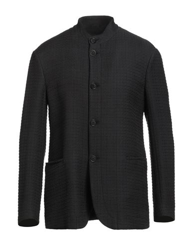 Giorgio Armani Man Blazer Black Size 42 Silk, Polyamide In Black