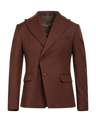 Daniele Alessandrini Man Blazer Brown Size 40 Polyester, Viscose, Elastane In Brown