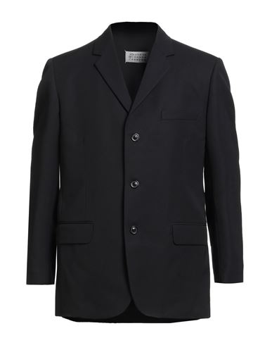 Maison Margiela Man Blazer Midnight Blue Size 44 Virgin Wool In Black