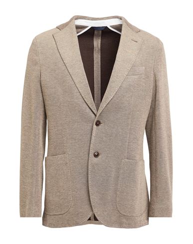 Tombolini Man Blazer Cream Size 42 Cotton In Brown