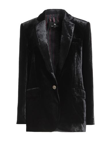 Etro Woman Blazer Black Size 10 Viscose, Silk In Black