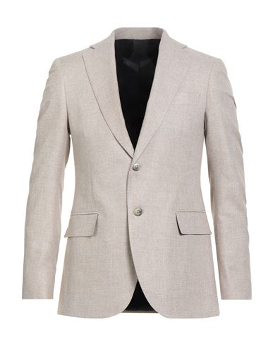 Tombolini Man Blazer Beige Size 48 Cotton, Polyester, Linen, Elastane In White