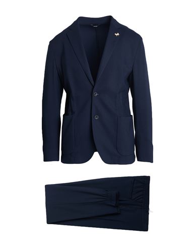 Tombolini Man Suit Navy Size 46 Viscose, Polyamide, Elastane In Blue