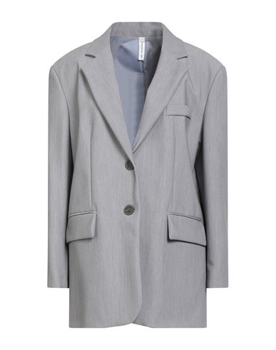 Tensione In Woman Overcoat & Trench Coat Grey Size M Polyester, Viscose, Elastane In Gray