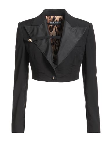 Dolce & Gabbana Woman Blazer Black Size 6 Virgin Wool, Polyester, Elastane