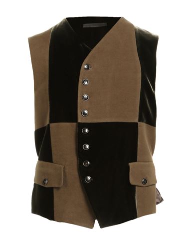 Giorgio Armani Man Tailored Vest Military Green Size 40 Lyocell, Cotton, Elastane, Viscose, Cupro In Brown