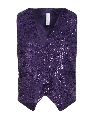Tensione In Woman Tailored Vest Purple Size M Polyester In Blue
