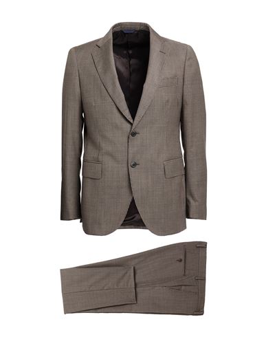 Tombolini Man Suit Brown Size 44 Virgin Wool In Brown