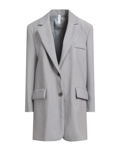 Tensione In Woman Overcoat & Trench Coat Grey Size M Polyester, Viscose, Elastane In Gray
