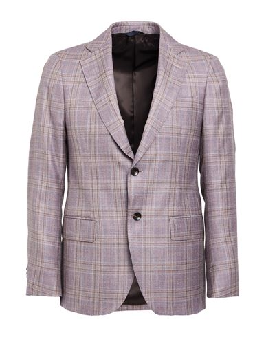 Tombolini Man Blazer Purple Size 44 Virgin Wool, Silk, Linen In Pink