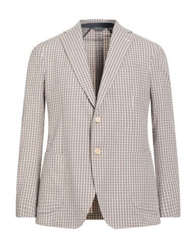 Tombolini Man Blazer Khaki Size 44 Linen In Brown