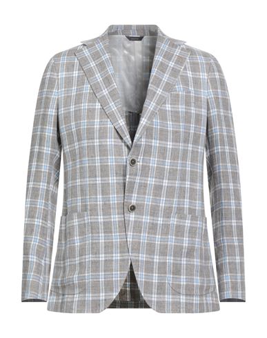 Tombolini Man Blazer Light Blue Size 44 Virgin Wool, Elastane In Gray