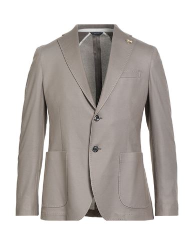 Tombolini Man Blazer Khaki Size 46 Cotton In Gray