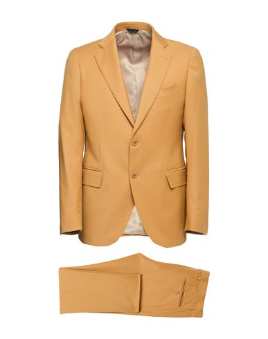 Tombolini Man Suit Marigold Size 46 Virgin Wool, Elastane In Brown
