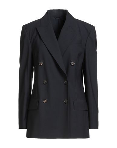 Brunello Cucinelli Woman Blazer Midnight Blue Size 12 Virgin Wool, Polyamide, Elastane, Brass