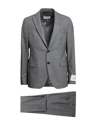 Paoloni Man Suit Grey Size 46 Virgin Wool In Gray