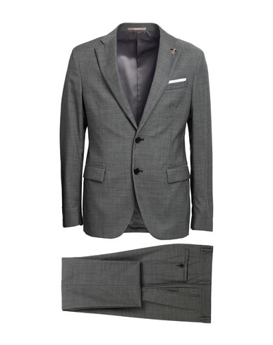 Paoloni Man Suit Charcoal Size 42 Virgin Wool In Gray