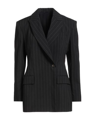 Brunello Cucinelli Black Pinstriped Double-breasted Blazer In Black