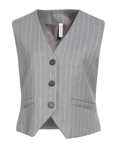 Tensione In Woman Tailored Vest Grey Size M Polyester, Viscose In Brown