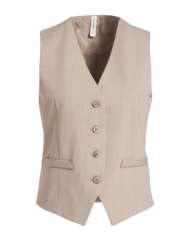 Tensione In Woman Tailored Vest Taupe Size S Polyester, Viscose, Wool, Elastane In Neutral