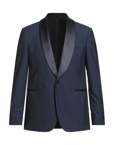 Tonello Man Blazer Navy Size 44 Virgin Wool, Elastane In Blue