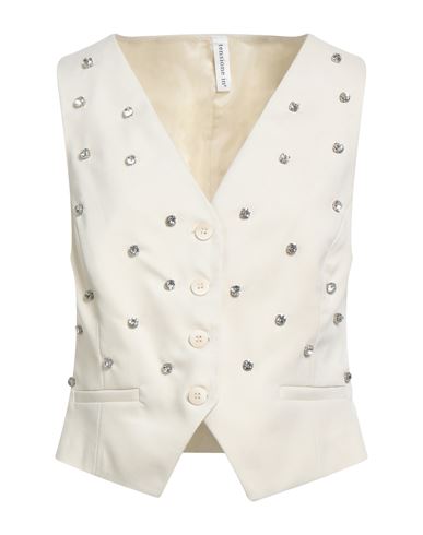 Tensione In Woman Tailored Vest Cream Size M Polyester, Viscose, Elastane In White