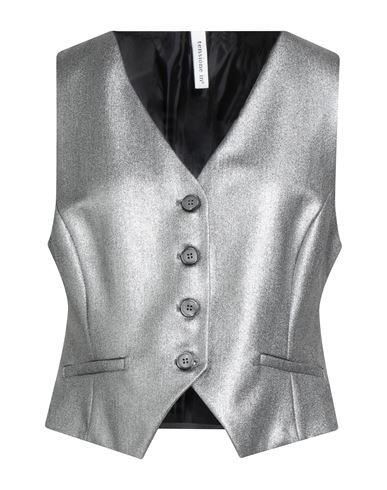 Tensione In Woman Tailored Vest Silver Size M Polyester, Viscose, Polyurethane, Elastane In Silver