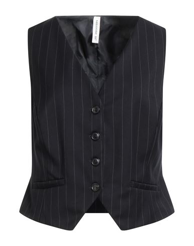 Tensione In Woman Tailored Vest Navy Size M Polyester, Viscose, Elastane In Black