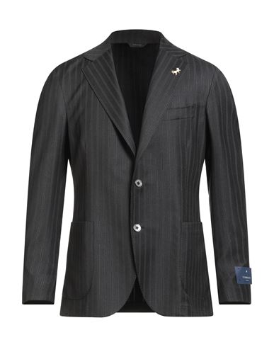Tombolini Man Blazer Charcoal Size 46 Wool In Gray