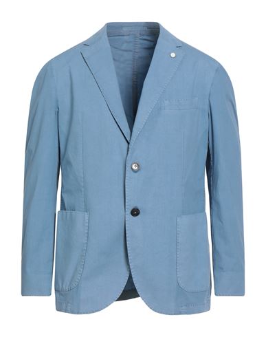 Luigi Bianchi Mantova Man Blazer Light Blue Size 46 Cotton, Elastane In Blue