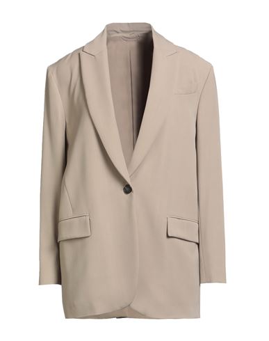 Brunello Cucinelli Woman Blazer Beige Size 12 Viscose, Virgin Wool In Neutral